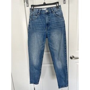 Bershka Olivia Mom Jeans Medium Wash Size 4 Sustainable Cotton Denim
